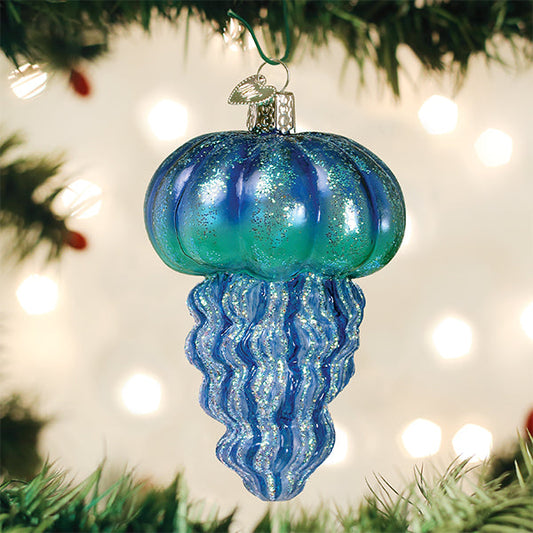 Blue Glass Jellyfish Ornament