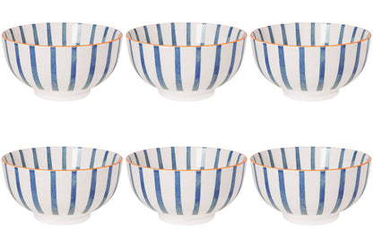 Citrus Burst Stamped Porcelain Bowls Set of 6
