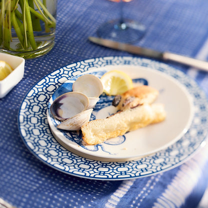 Newport Garden Gate Rimmed Salad Plate | Coastal Garden Dinnerware | Surfside Chic Decor
