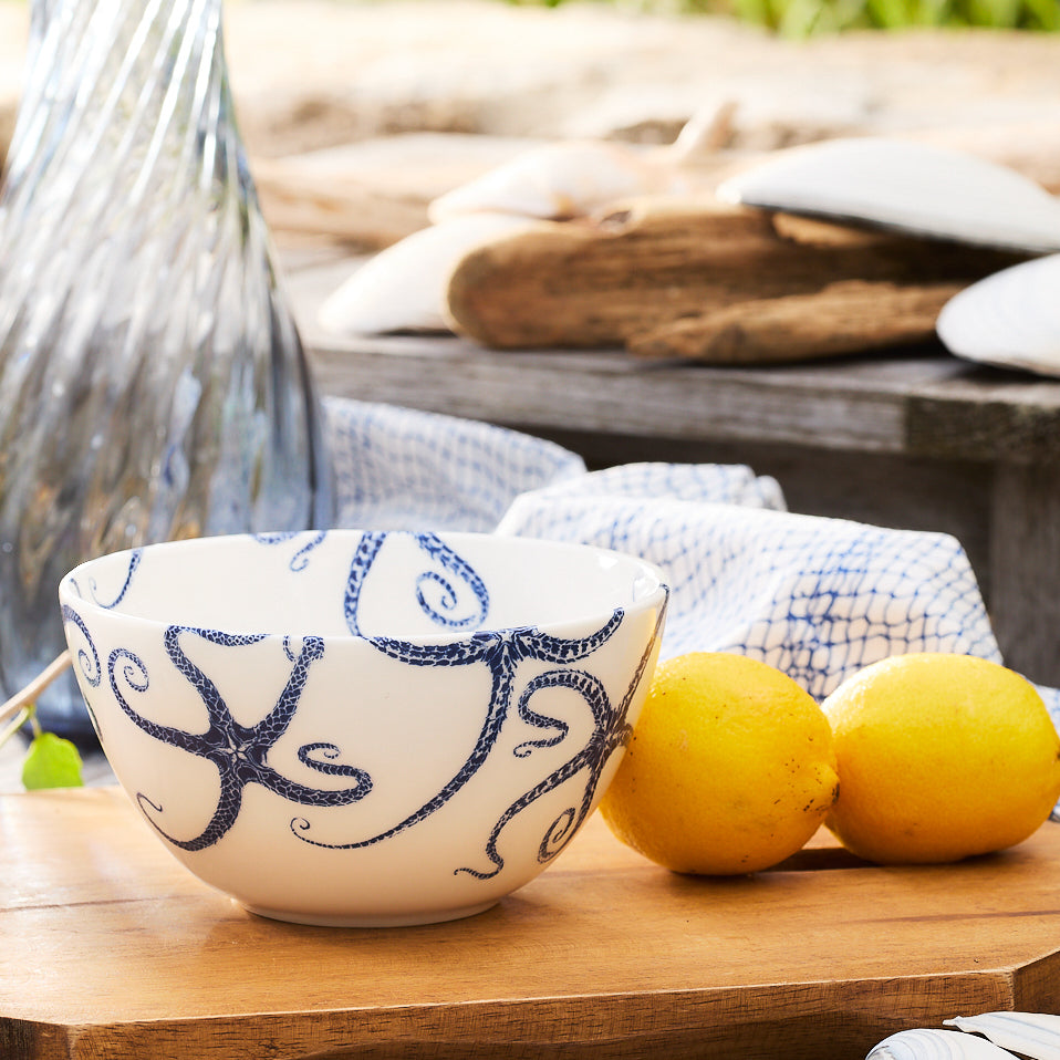 Starfish Cereal Bowl - Coastal Premium Porcelain Starfish Cereal Bowl, Beach House Entertaining & Tableware