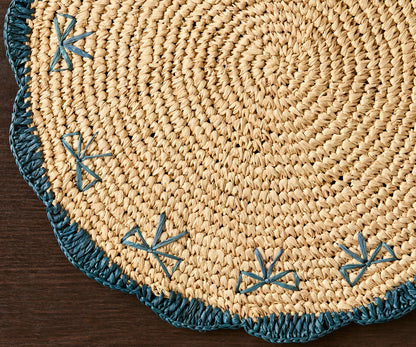 Handwoven Bow Raffia Palm Placemat
