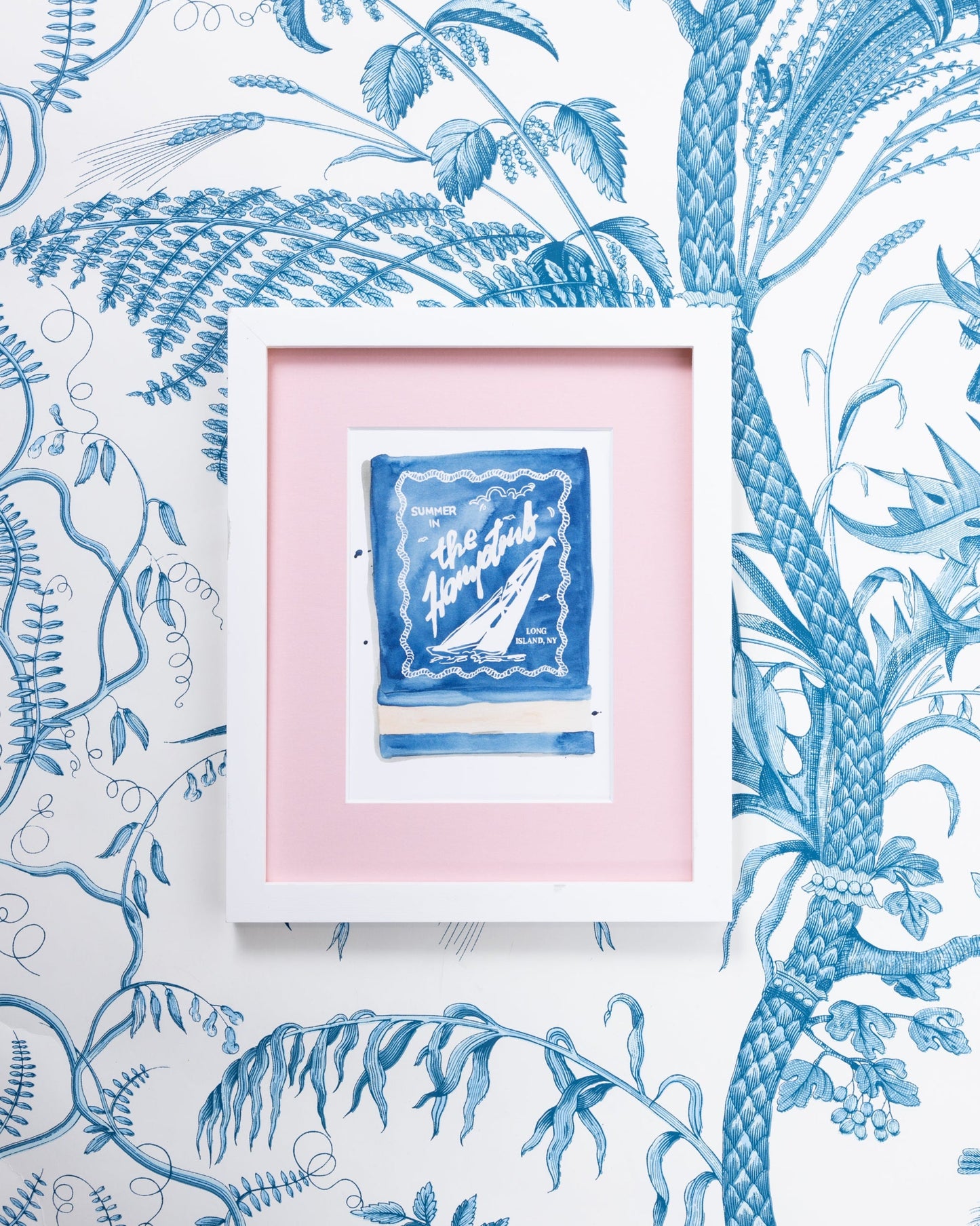 The Hamptons Matchbook Art Print - Coastal Watercolor Hamptons Wall Art, Beach House Decor & Gallery Wall