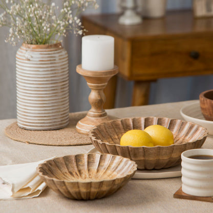 Scallop Serenity Natural Bowls, Set of 2