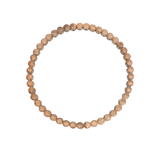Round Wood Bead Wall Mirror, 32", Natural