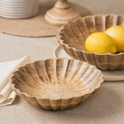 Scallop Serenity Natural Bowls, Set of 2