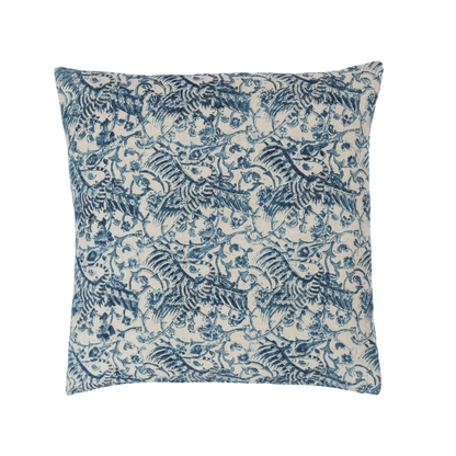 Crane Indigo linen pillow cover 20 x 20