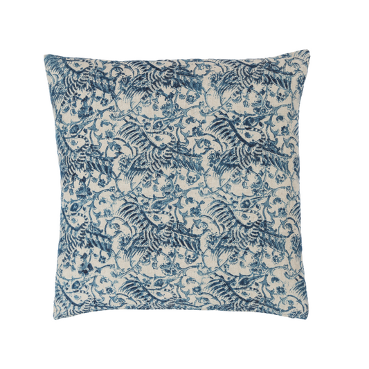 Crane Indigo linen pillow cover 20 x 20