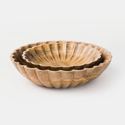 Scallop Serenity Natural Bowls, Set of 2