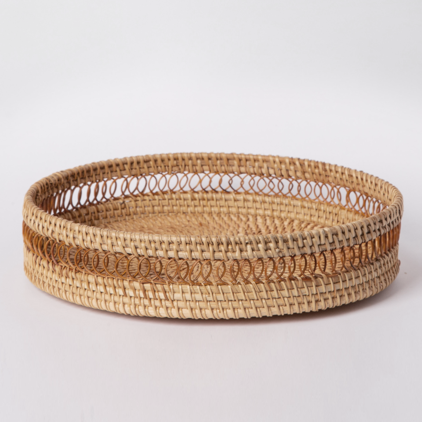 Round Rattan Tray