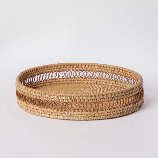 Round Rattan Tray