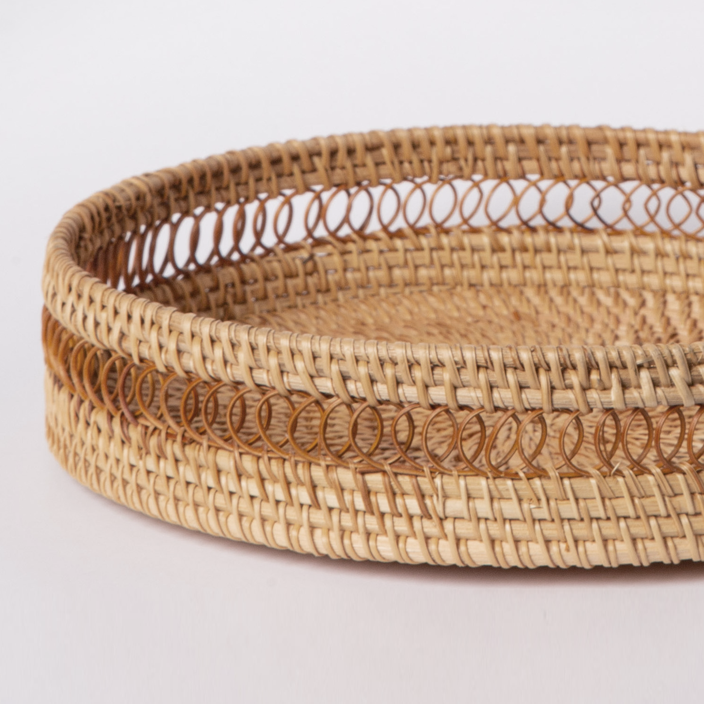 Round Rattan Tray