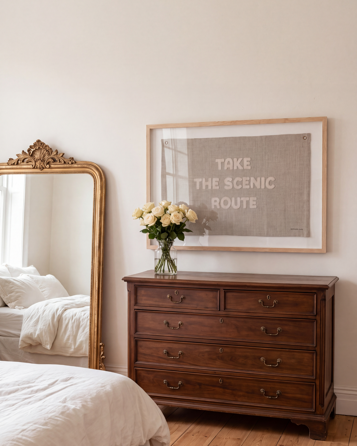 Take the Scenic Route Framed Flag – Embroidered Wall Art