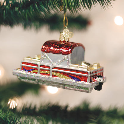 Pontoon Boat Christmas Ornament