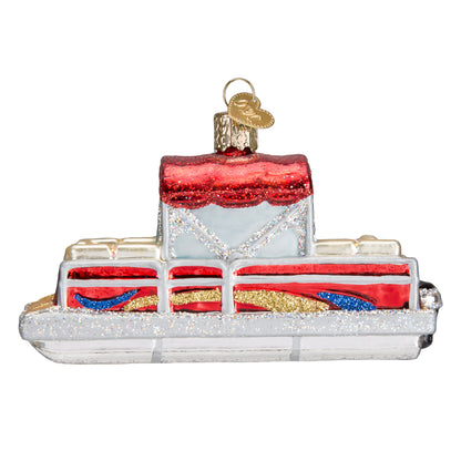 Pontoon Boat Christmas Ornament