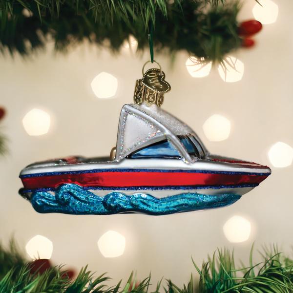 Ski Boat Christmas Ornament