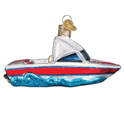 Ski Boat Christmas Ornament