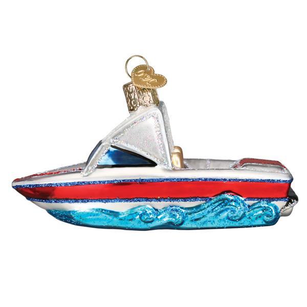 Ski Boat Christmas Ornament