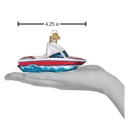 Ski Boat Christmas Ornament