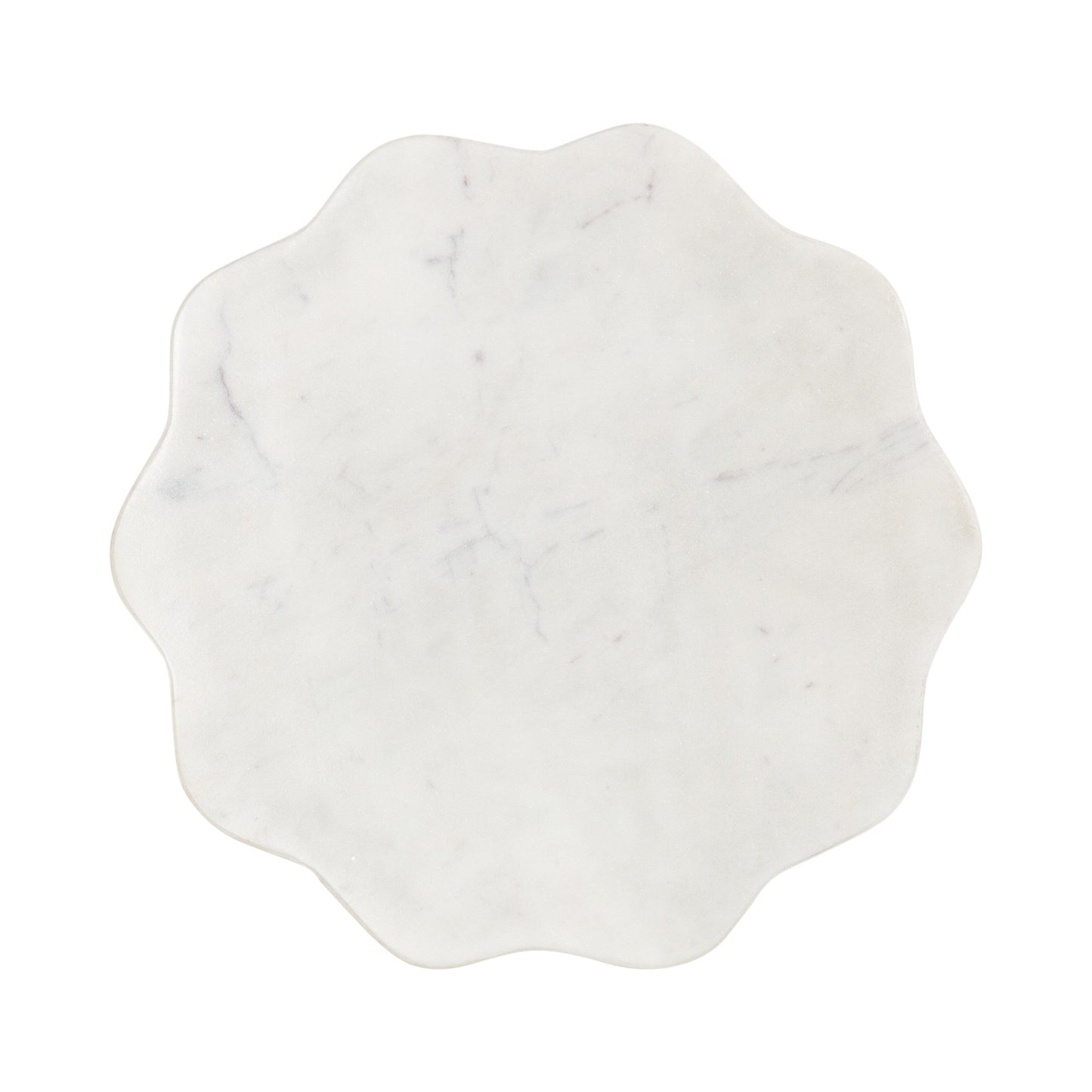 Sanzo Scalloped Marble and Metal Table