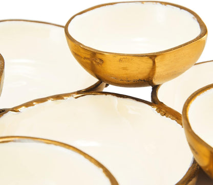 Gold cluster serving bowls for entertaining