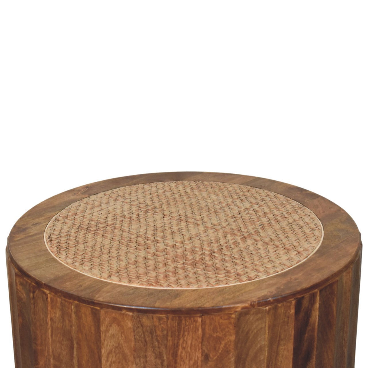 Artisan Furniture Solid Wood Rivera Rattan Coffee Table - Coastal Boho Living Room Furniture, Beach House Decor