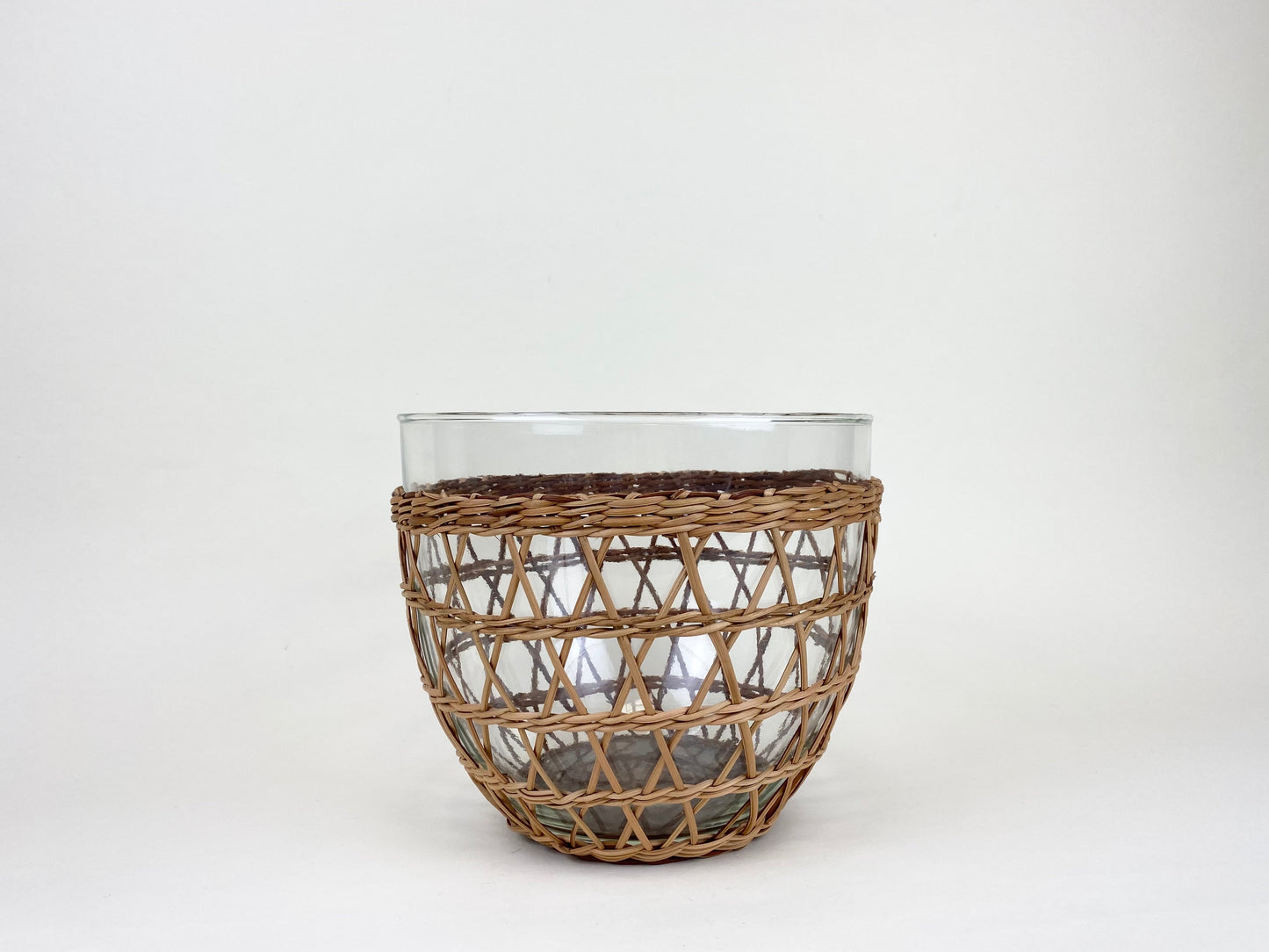 Rattan Cage Large Bowl - Coastal Handwoven Rattan Decorative Bowl, Beach House Decor & Entertaining