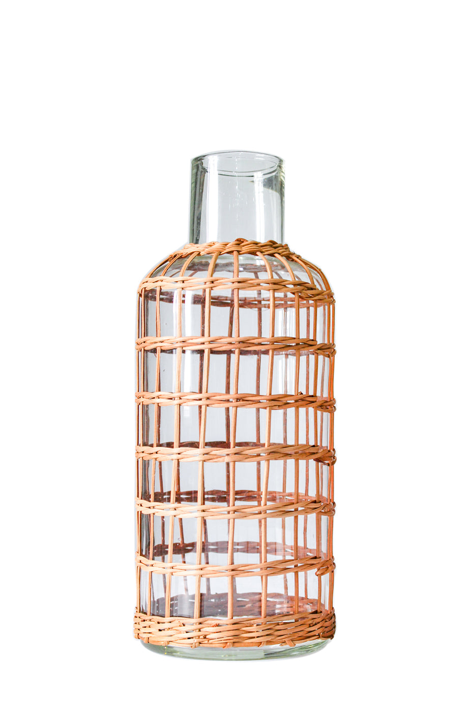 Seagrass Rattan Vase - Coastal Handwoven Seagrass & Rattan Accent Vase, Beach House Decor