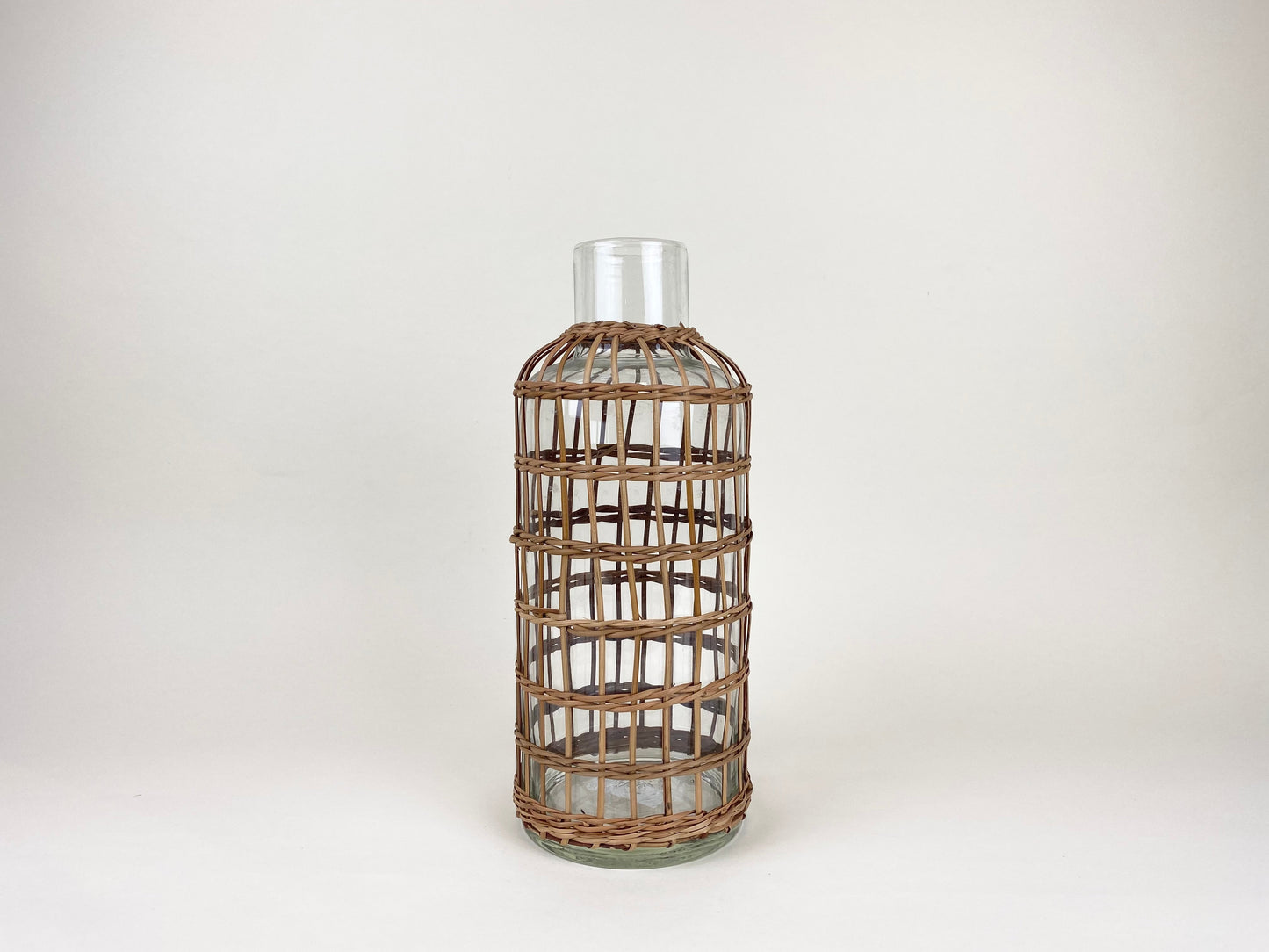 Seagrass Rattan Vase - Coastal Handwoven Seagrass & Rattan Accent Vase, Beach House Decor