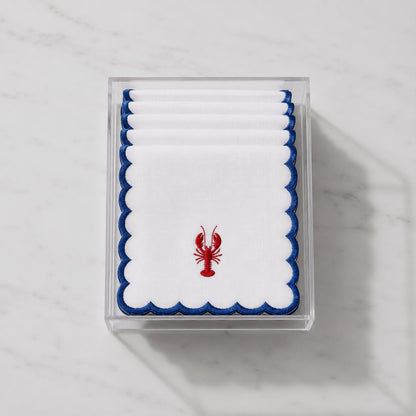Embroidered Nautical Mix Cocktail Napkins (Set of 6)