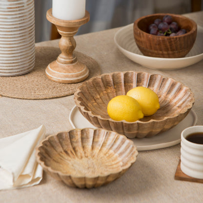 Scallop Serenity Natural Bowls, Set of 2