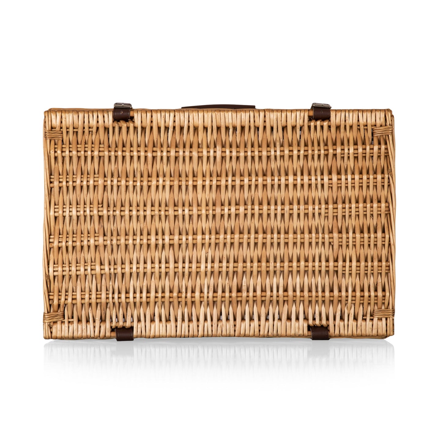 Belmont Picnic Basket for 4 - Coastal Willow Wicker Wine & Cheese Set with Cooler, Beach House Gift
