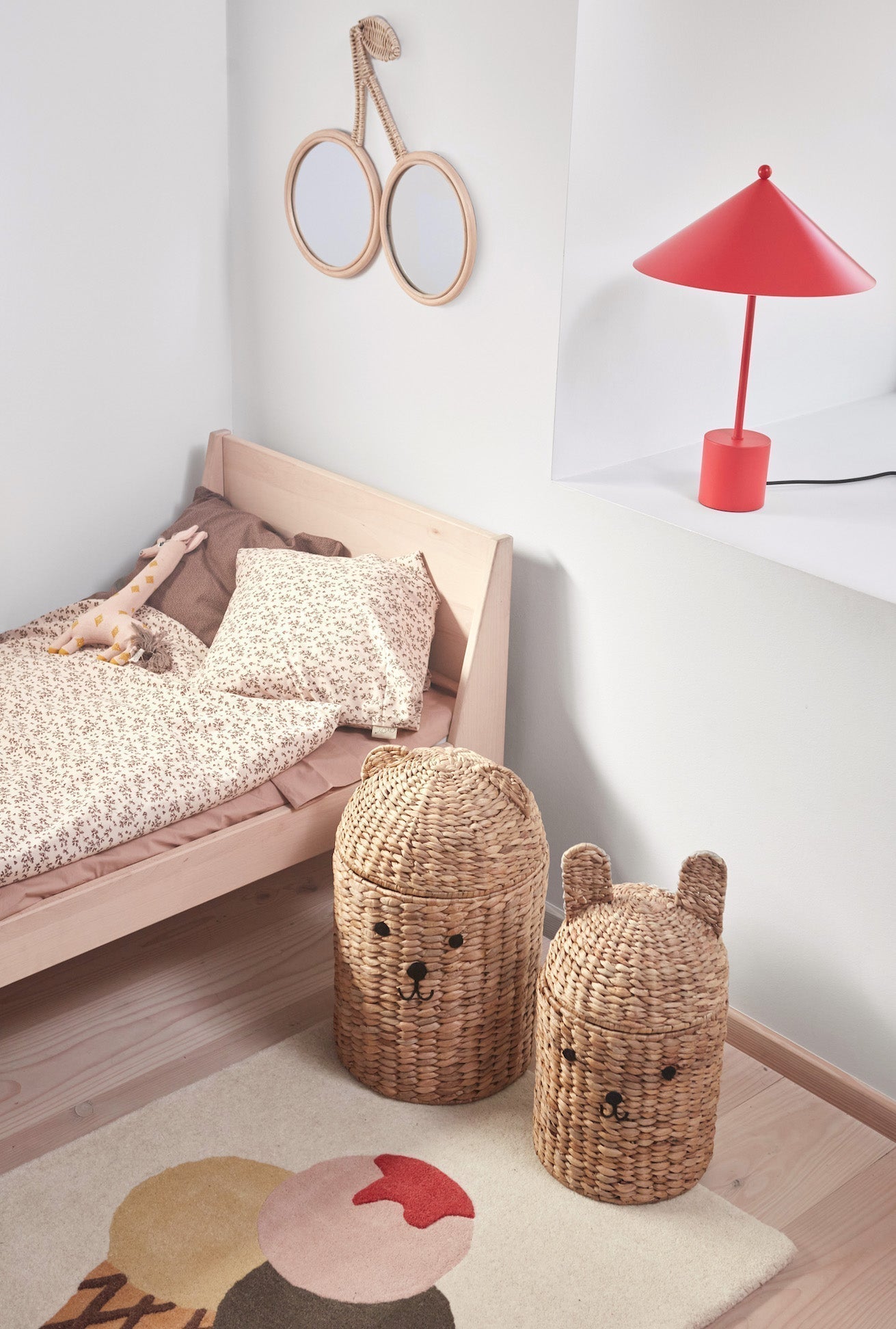 Cherry Rattan Wall Mirror