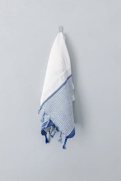 Ivory Blue Tribeca Hand Towel