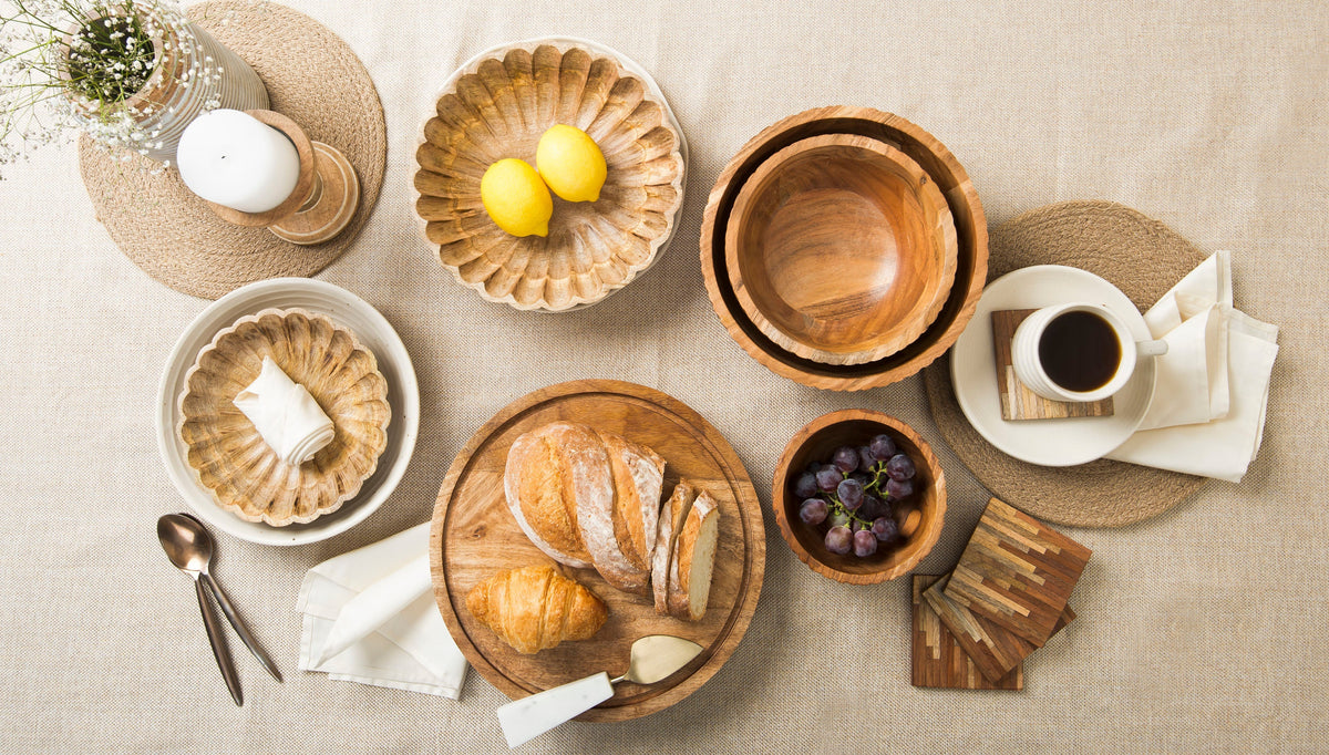 Scallop Serenity Natural Bowls, Set of 2