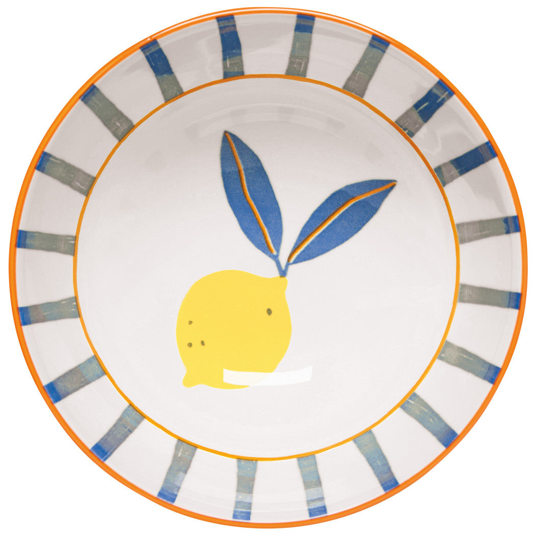 Citrus Burst Stamped Porcelain Bowls Set of 6