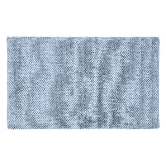 All-Season Bath Mat in Ballad Blue - Coastal Plush Cotton Bathroom Rug, Beach House Decor