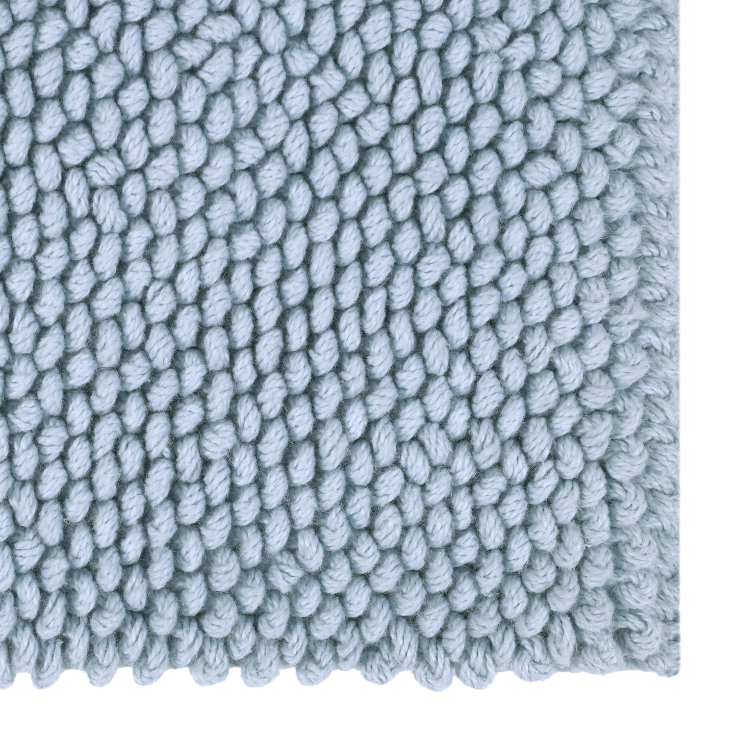 All-Season Bath Mat in Ballad Blue - Coastal Plush Cotton Bathroom Rug, Beach House Decor