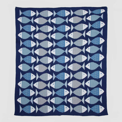 Coastal Big Fish - Cotton Sustainable Knit Throw Blanket