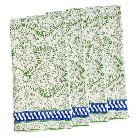 Block Island Block Print Dinner Napkins