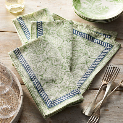 Block Island Block Print Dinner Napkins