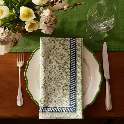 Block Island Block Print Dinner Napkins