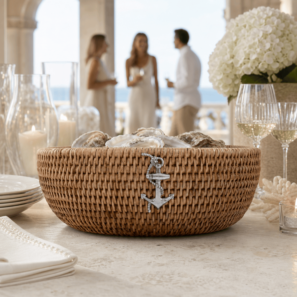 Anchor Hand-Woven Rattan Serving Bowl