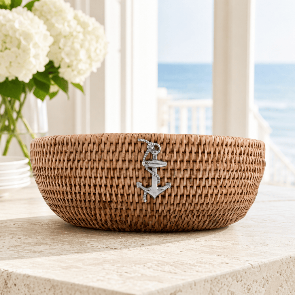 Anchor Hand-Woven Rattan Serving Bowl