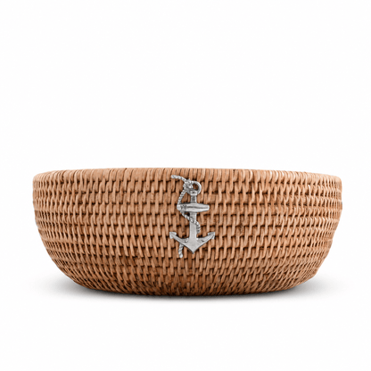 Anchor Hand-Woven Rattan Serving Bowl