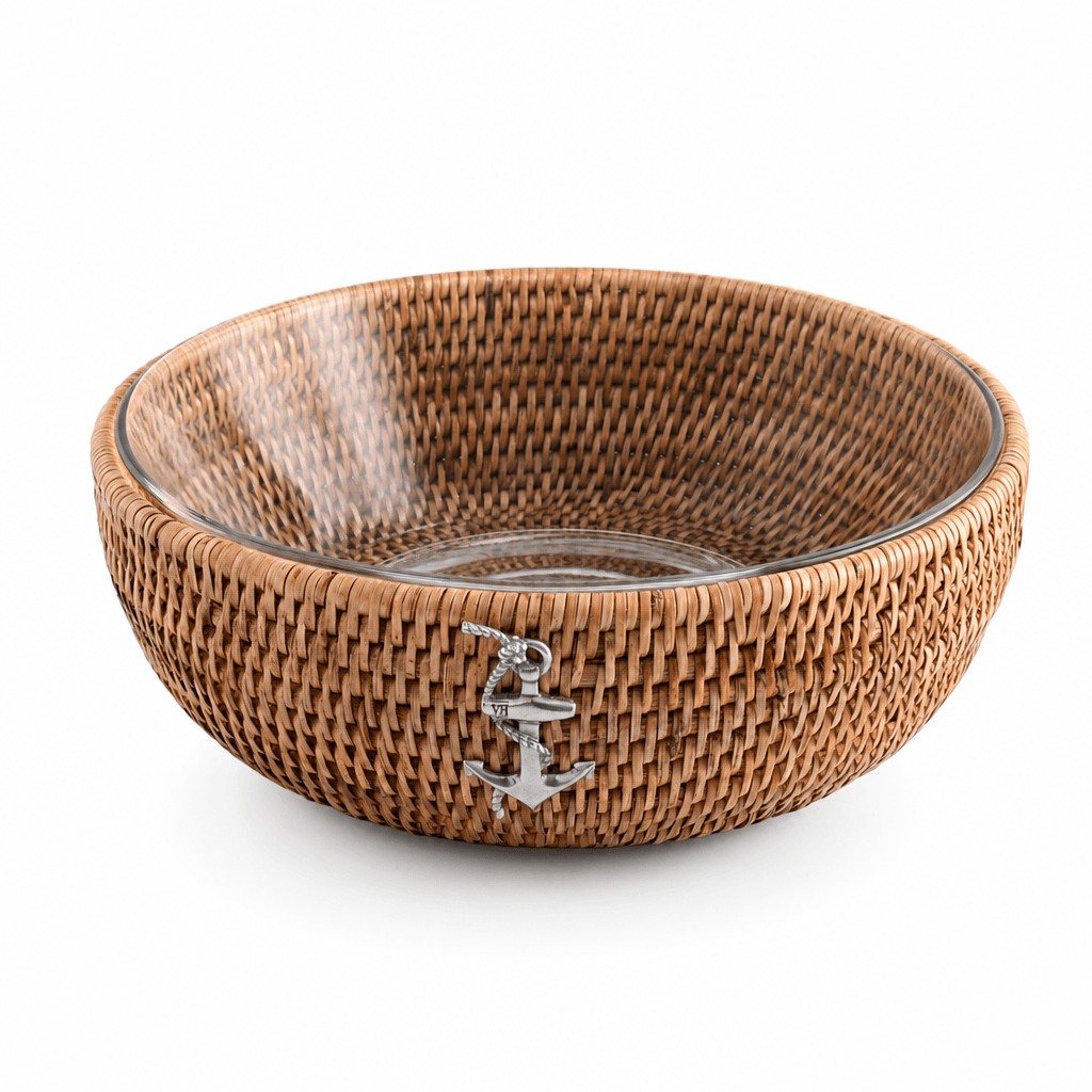 Anchor Hand-Woven Rattan Serving Bowl
