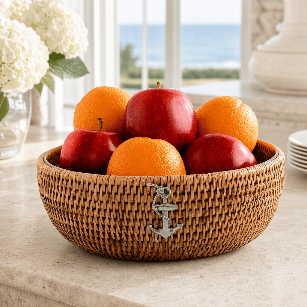 Anchor Hand-Woven Rattan Serving Bowl