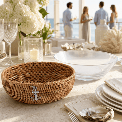 Anchor Hand-Woven Rattan Serving Bowl