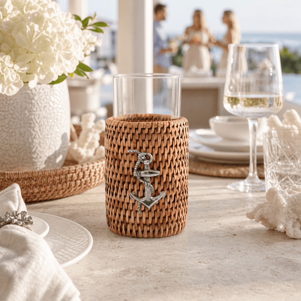 Anchor Rattan Drinking Glasses, Set of 4