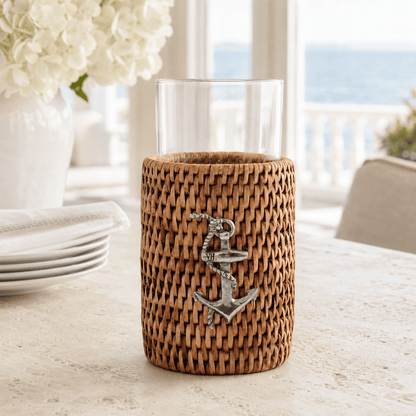 Anchor Rattan Drinking Glasses, Set of 4