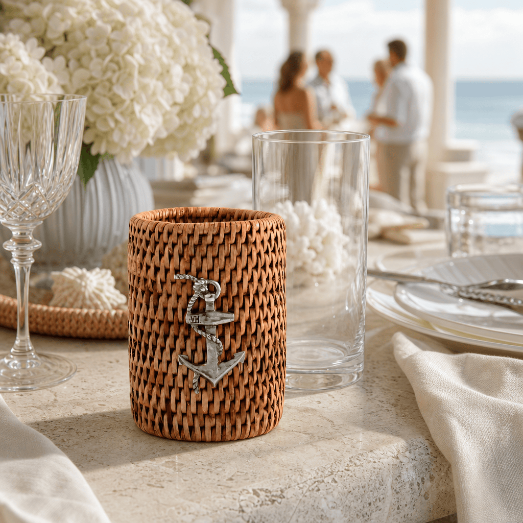 Anchor Rattan Drinking Glasses, Set of 4